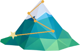Geometric mountain graphic representing the Intermediate Reading & Essay course at Ascend Academic Tutoring, focused on structured literacy and academic writing skills.