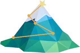Geometric mountain graphic representing the College Essay Prep course at Ascend Academic Tutoring, focused on authentic personal narratives and selective college admissions outcomes.