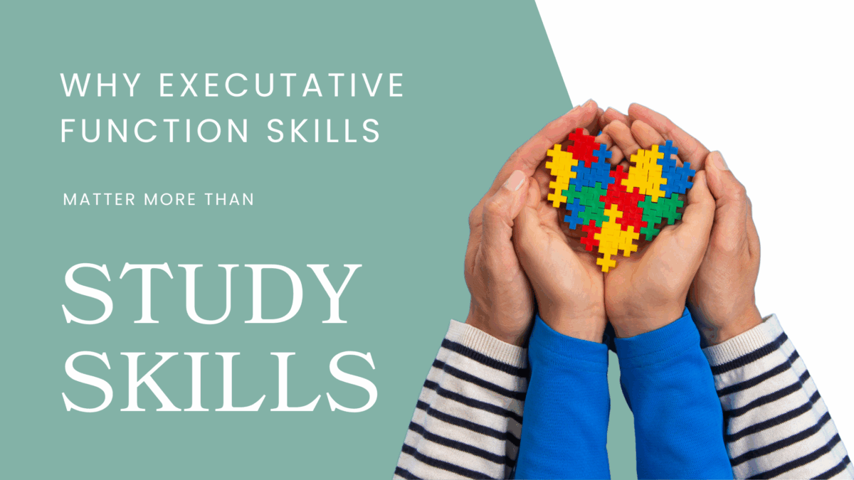 Hands holding interlocking puzzle pieces symbolizing executive function skills and cognitive organization